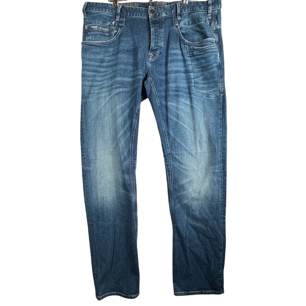 PME Legend Men W40 L34 Commander Jeans Blue Comfort Stretch Straight Denim Dutch